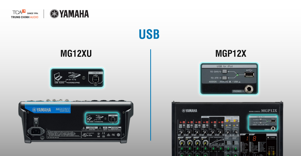 USB trên mixer Yamaha MG và MGP